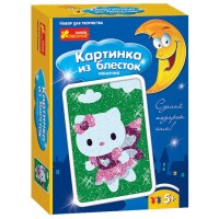 Картинки из песка, блесток, пайеток - Картинка из блесток. Кошечка